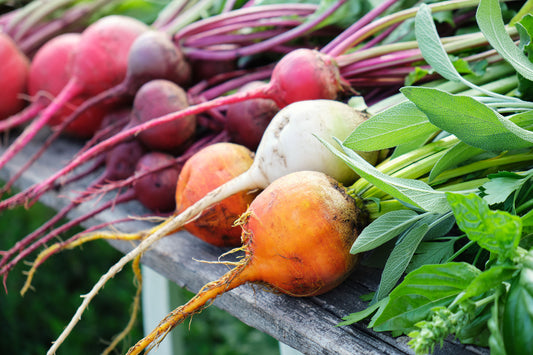 Air-fried Golden Beets with Garlic Labneh