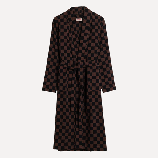 Sulis Cotton Check Bath Robe